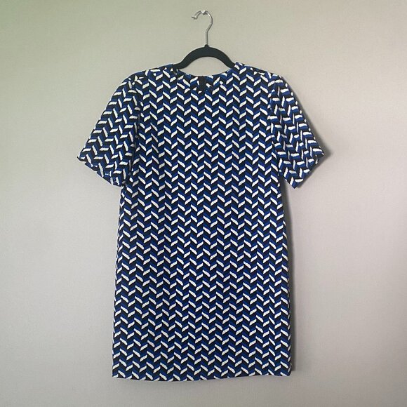 NWT Zara Geometric Pattern Short Sleeve Shift Dress Size Small - Picture 6 of 11